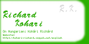 richard kohari business card